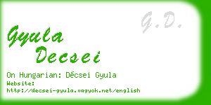 gyula decsei business card