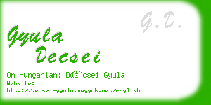 gyula decsei business card